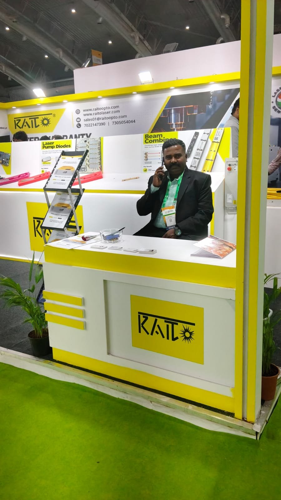 RAITO team member at the stand reception counter, BIEC Bengaluru